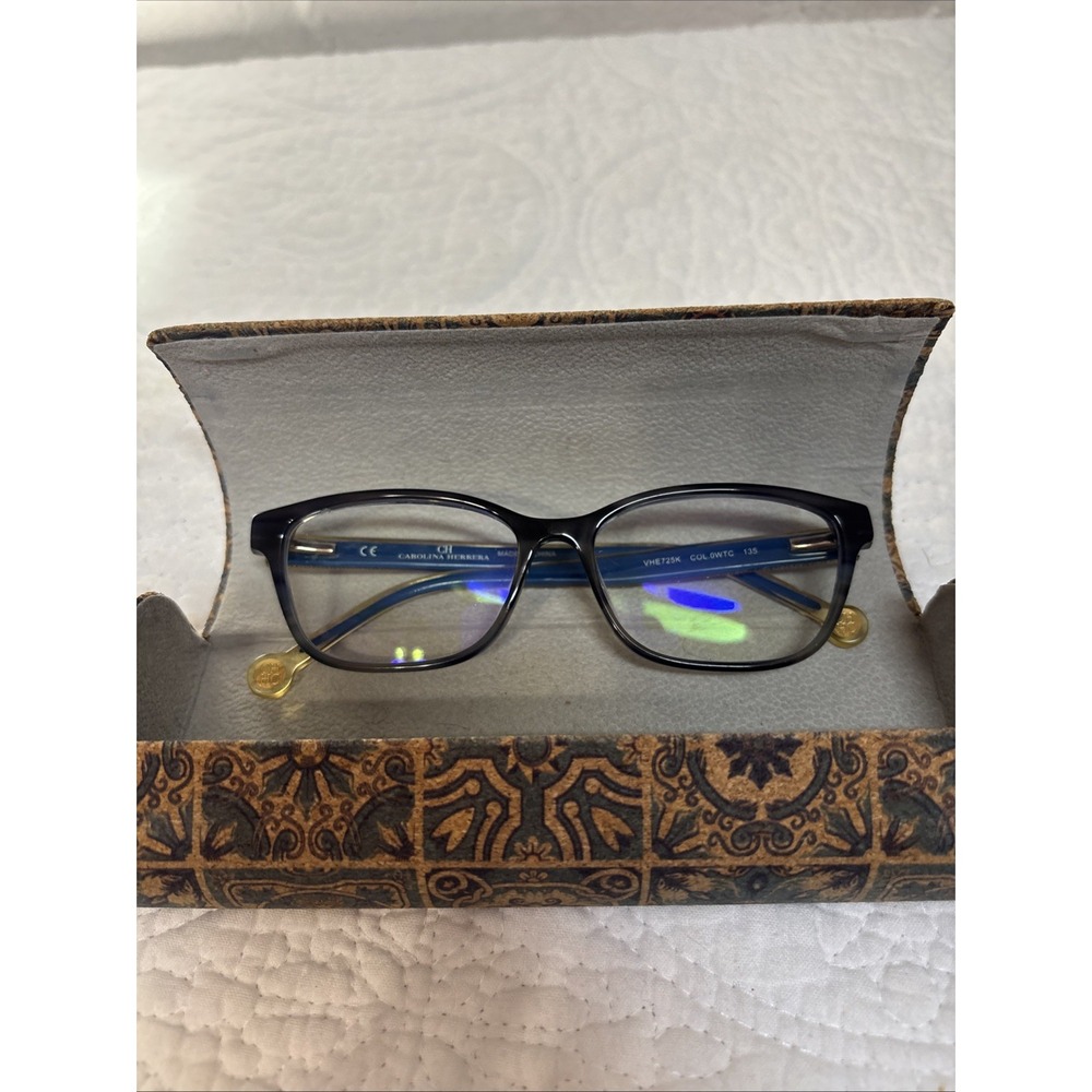 Carolina Herrera VHE761K Women's Eyeglass FRAMES ONLY Col. 06N1 53[]15-140 Blue‎